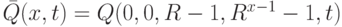 \bar Q(x,t)=Q(0,0,R-1,R^{x-1}-1, t) 