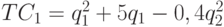 TC_1  = q_1^2  + 5q_1  - 0,4q_2^2 