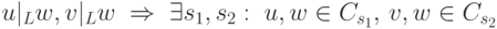 u|_{L}w ,v|_L w\;\Rightarrow\;\exists s_1,s_2:\;u,w\in C_{s_1},\,
      v,w\in C_{s_2}