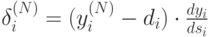 \delta_i^{(N)}= (y_i^{(N)}-d_i) \cdot \frac{d y_i}{d s_i}