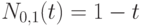 N_{0,1}(t)=1-t