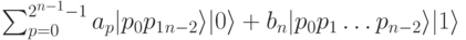 \sum_{p=0}^{2^{n-1}-1}a_p|p_0p_1\dotsp_{n-2}\rangle|0\rangle+b_n|p_0p_1\dots p_{n-2}\rangle|1\rangle