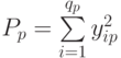 P_p=\sum\limits_{i=1}^{q_p}y_{ip}^2