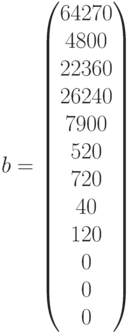 b=\begin{pmatrix}64270\\4800\\22360\\26240\\7900\\520\\720\\40\\120\\0\\0\\0\end{pmatrix}