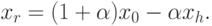 x_r = (1 + \alpha)x_0 - \alpha x_h .