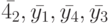 \bar {4_2}, \bar {y_1}, \bar {y_4}, \bar {y_3}