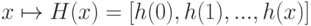 x \mapsto H(x)=[h(0),h(1),...,h(x)]