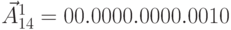 \vec{A}_{14}^1 = 00.0000.0000.0010