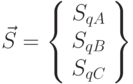 \vec {S} = \left \{\begin{array}{c}
S_{qA} \\ S_{qB} \\ S_{qC}
\end{array} \right \}