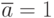 overline{a}= 1