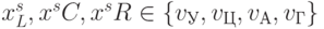 x_{L}^{s} , x^{s}C , x^{s}R \in \{v_{У} , v_Ц ,v_{А} ,v_{Г}\}