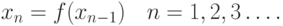 x_n=f(x_{n-1})\quad n=1,2,3 \ldots .