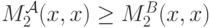 M^{\mathcal A}_2(x,x) \ge M^B_2(x,x)