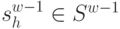 s^{w-1}_{h} \in S^{w-1}