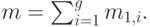 m=\sum_{i=1}^g m_{1,i}.