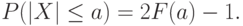 P(|X|le a)=2F(a)-1.